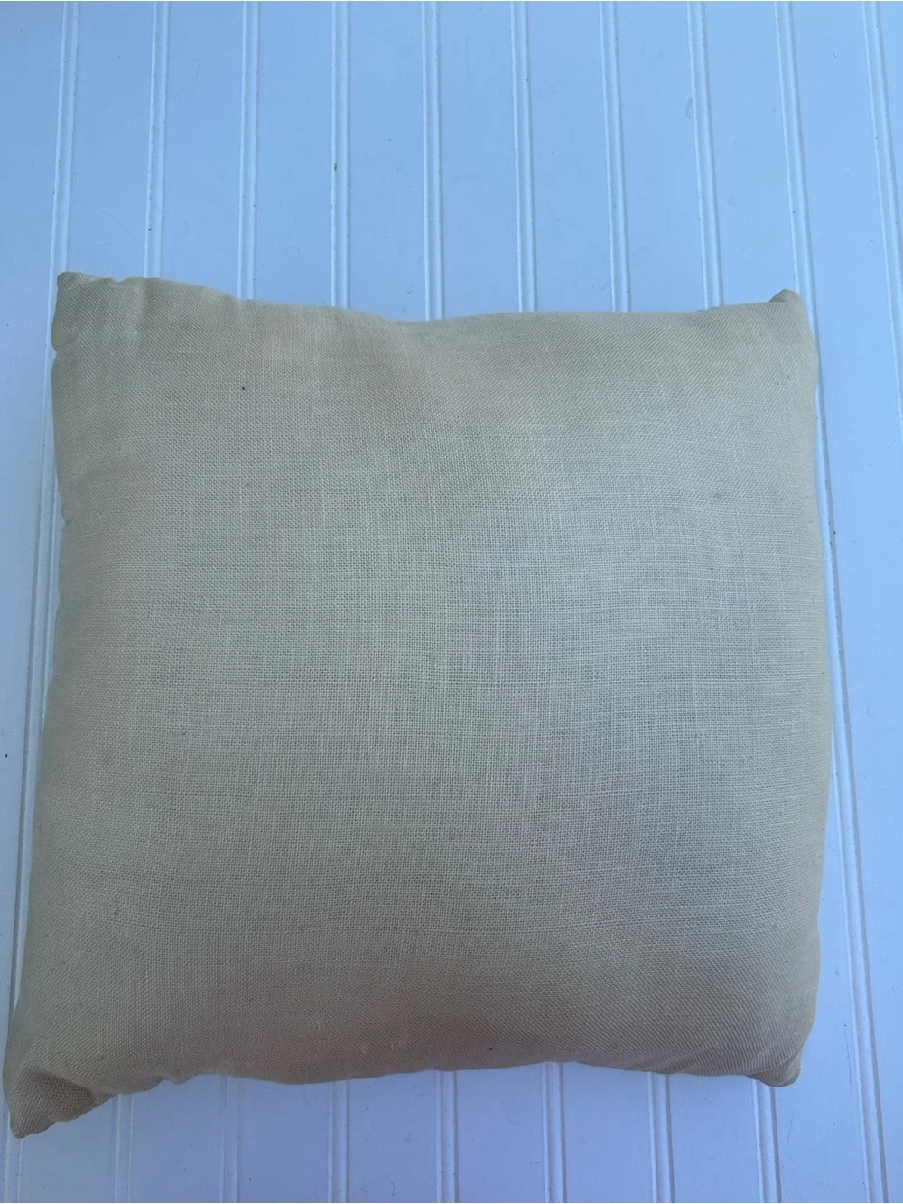 Vintage Pillow Handmade Yellow Owl Latch Hook Cottagecore Throw 12x12